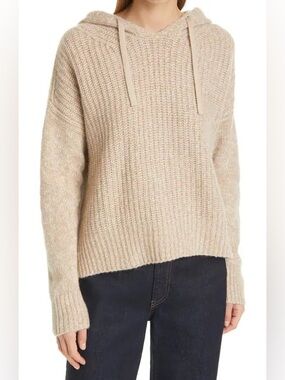 La Ligne Toujours Cashmere Hoodie Sweater size Large Beige Tan